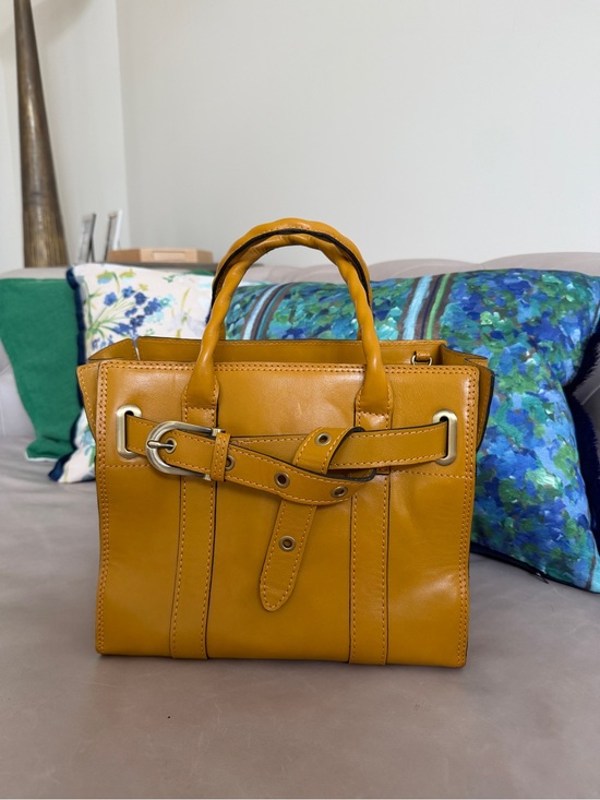 Patricia Nash Handbags - Patricia Nash Discovery Attica Leather Satchel Mustard Equestrian